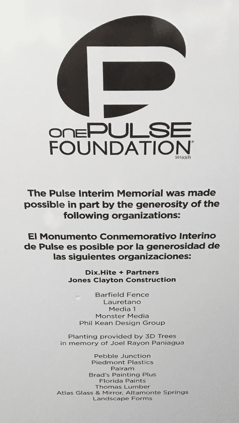 Interim Pulse Memorial, Orlando | Lauretano Sign Group