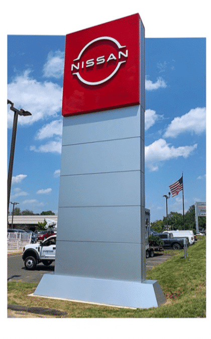 New Nissan Signage Installation At Dealerships After Corporate Rebranding